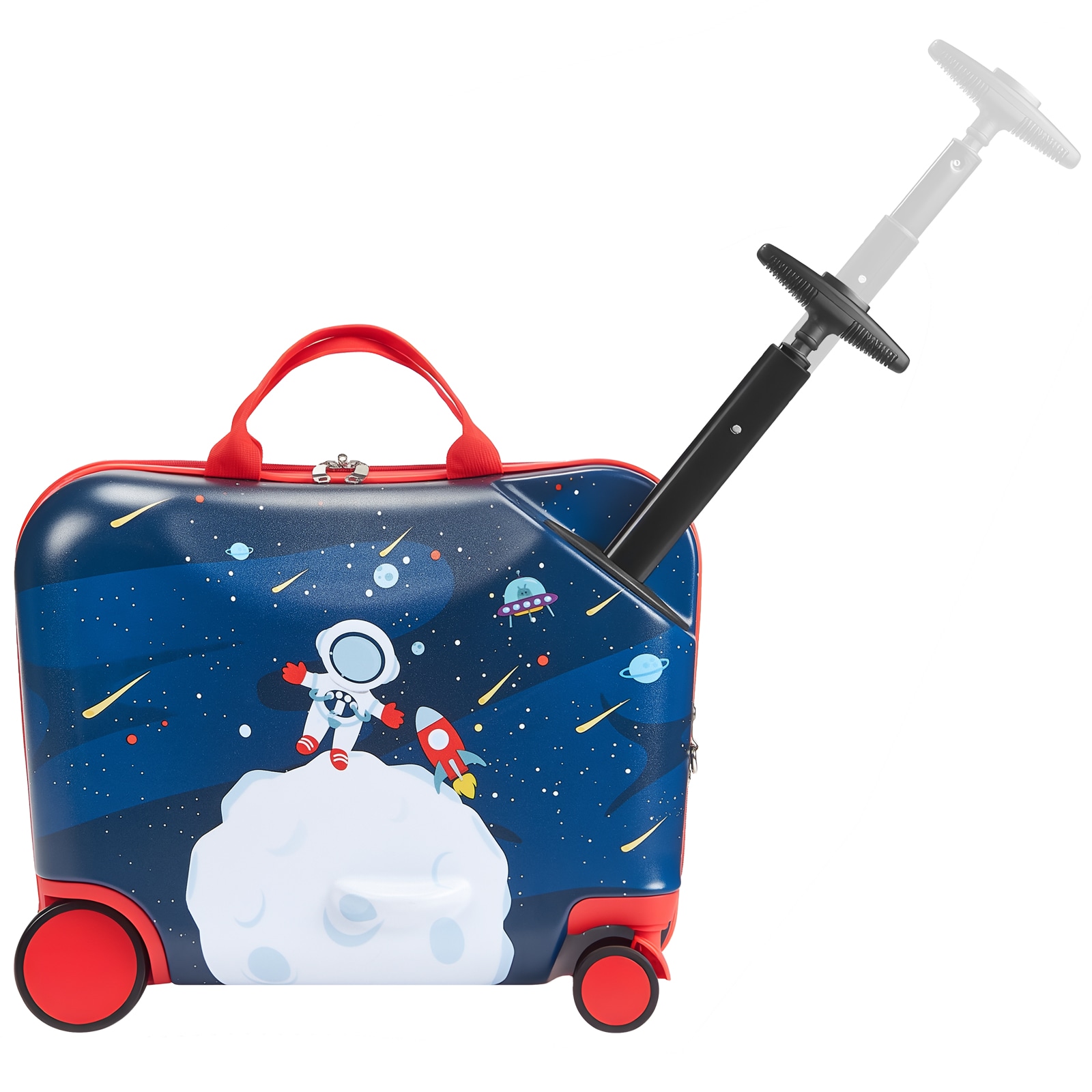 Kids Ride-on Scooter Suitcase Lightweight Rolling Luggage For Travel_voghion.com